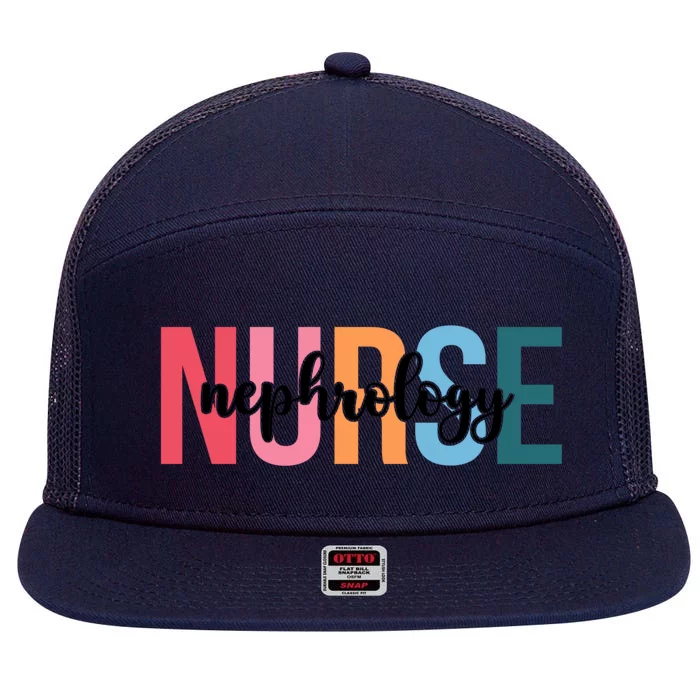 Wo Nephrology Nurse Funny Gift For Nursing Student Gift 7 Panel Mesh Trucker Snapback Hat