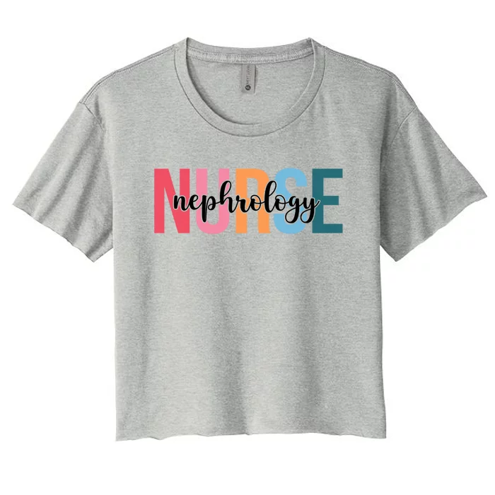 Wo Nephrology Nurse Funny Gift For Nursing Student Gift Women's Crop Top Tee