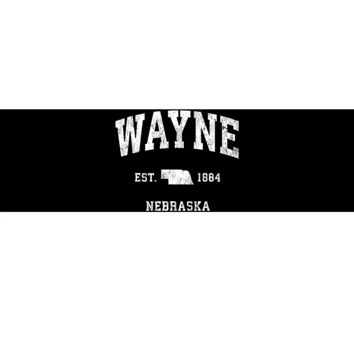 Wayne Nebraska Ne Vintage Athletic Black Sports Bumper Sticker