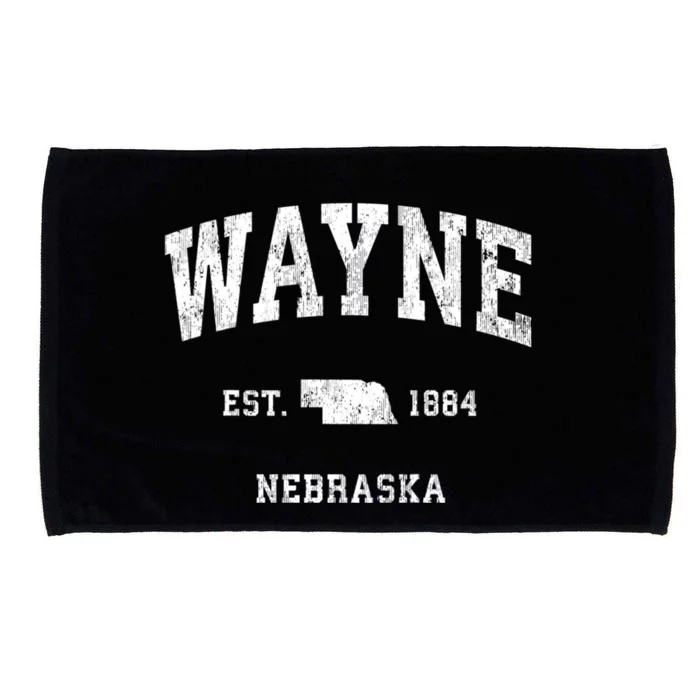 Wayne Nebraska Ne Vintage Athletic Black Sports Microfiber Hand Towel