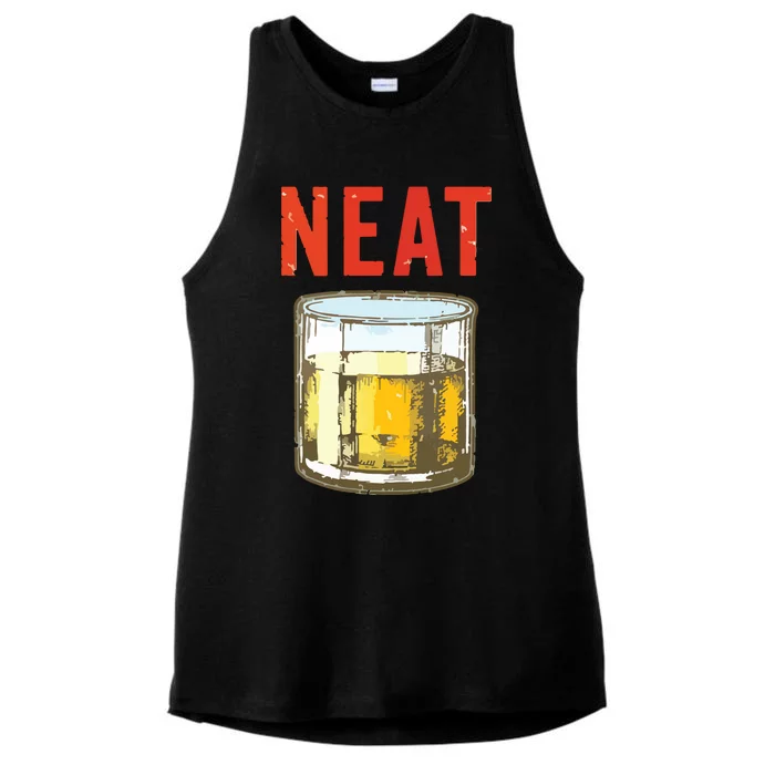 Whiskey Neat Old Fashioned Scotch And Bourbon Drinkers Ladies Tri-Blend Wicking Tank