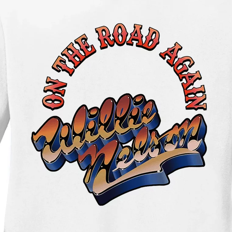 W.I.L.L.I.E Nelson On The Road Again Ladies Long Sleeve Shirt