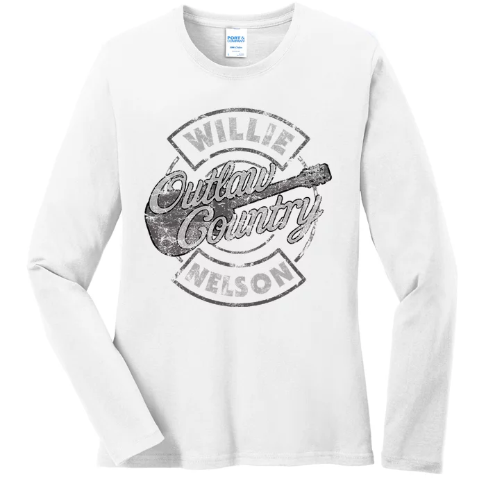 W.I.L.L.I.E Nelson Outlaw Country Ladies Long Sleeve Shirt