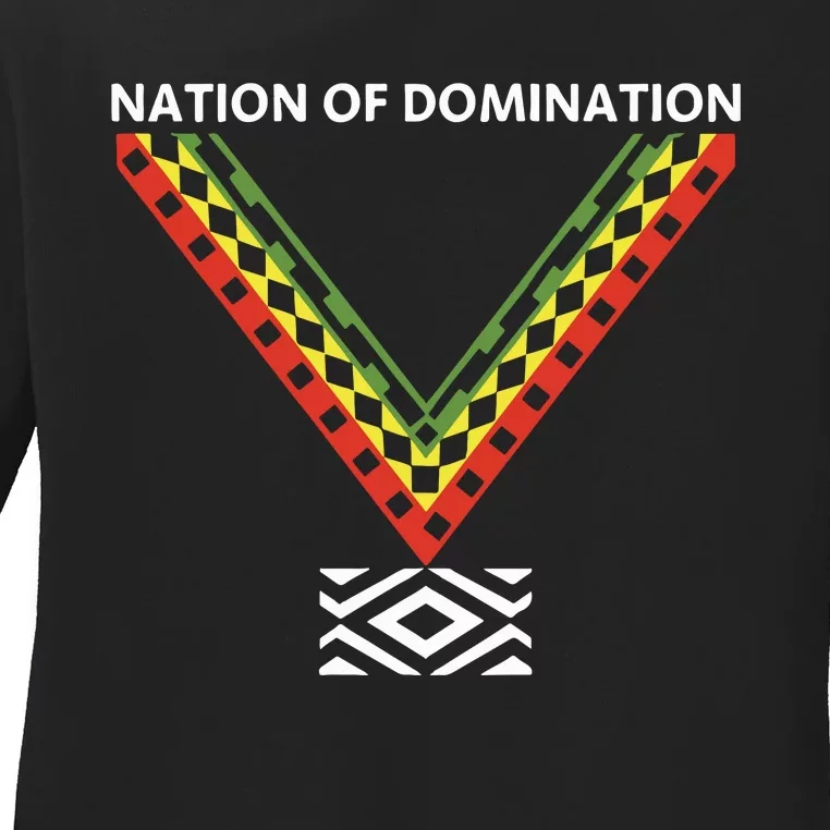 Wrestling Nation Of Domination Ladies Long Sleeve Shirt