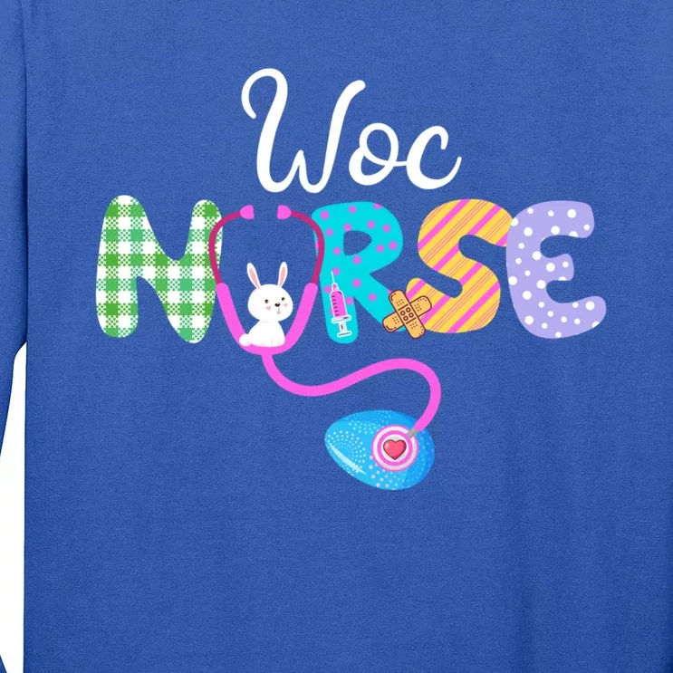 Woc Nurse Plaid Egg Bunny Love Stethoscope Rn Nurse Easter Gift Long Sleeve Shirt