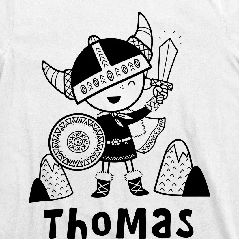 With Name Personalised Small Viking Scandinavian Style Boy T-Shirt