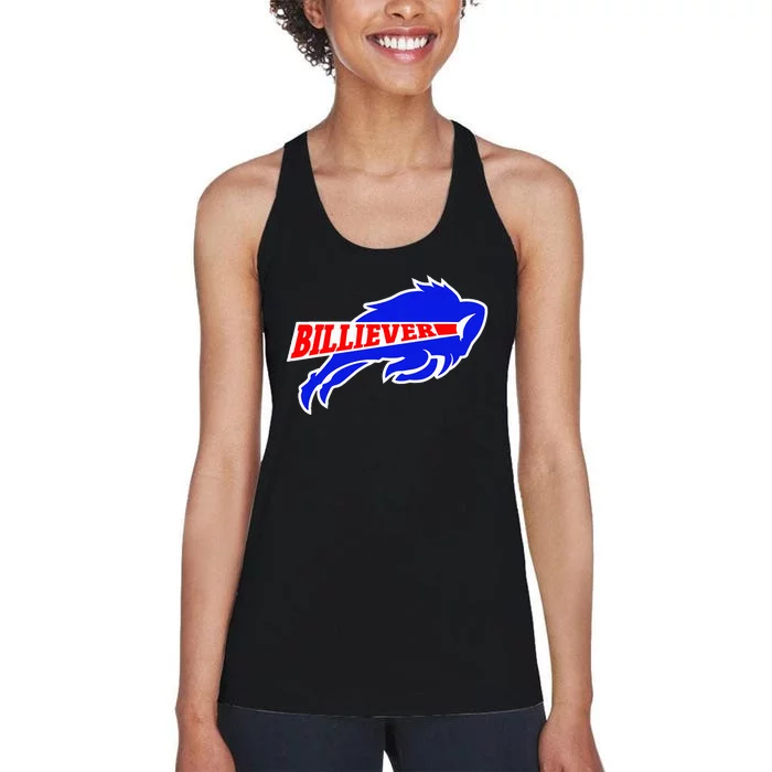 Western Ny Pride Blue And Red Buffalo Women's Racerback Tank