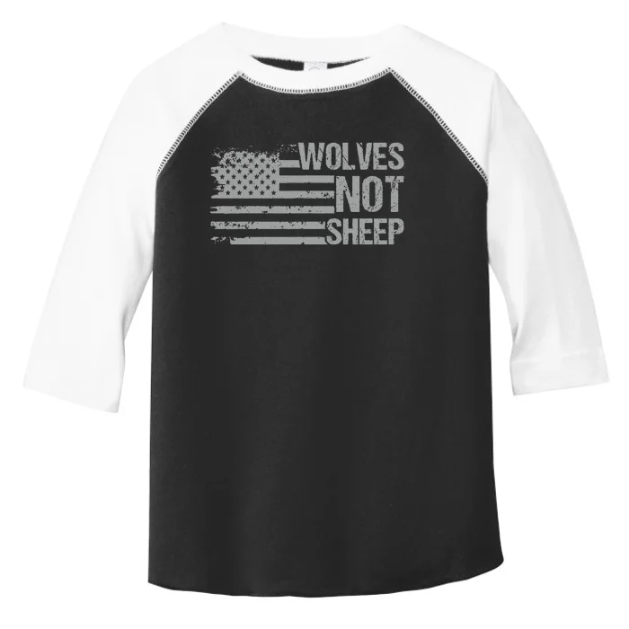 Wolves Not Patriot American Flag Patriotic Women Toddler Fine Jersey T-Shirt