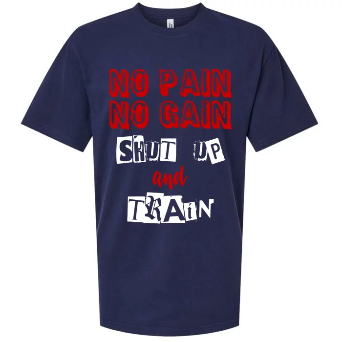 Workougift No Pain No Gain Shut Up And Train Gym Gift Cool Gift Sueded Cloud Jersey T-Shirt