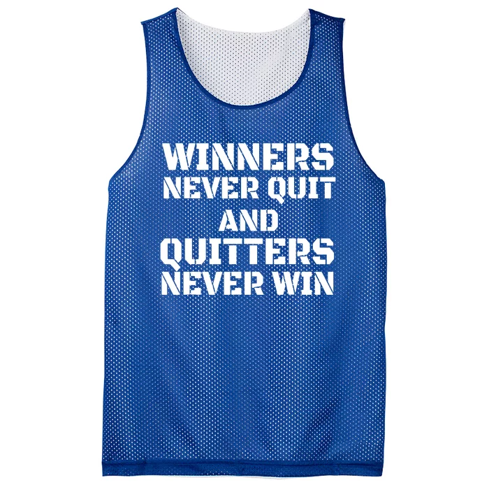 Winners Never Quit And Quitters Never Win Mesh Reversible Basketball Jersey Tank