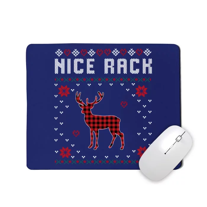 Women Nice Rack Well Hung Ugly Sweater Fun Couples Christmas Mousepad