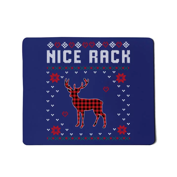 Women Nice Rack Well Hung Ugly Sweater Fun Couples Christmas Mousepad