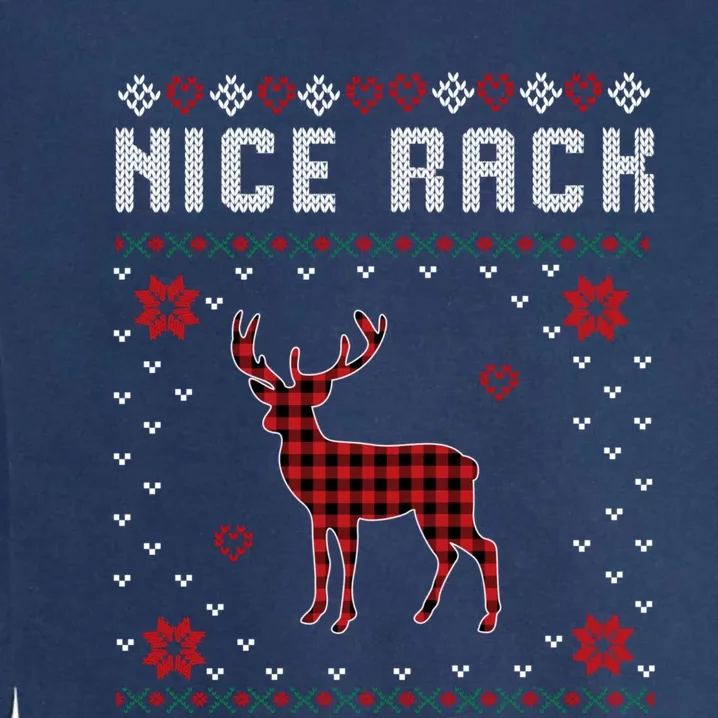 Women Nice Rack Well Hung Ugly Sweater Fun Couples Christmas Garment-Dyed Sweatshirt