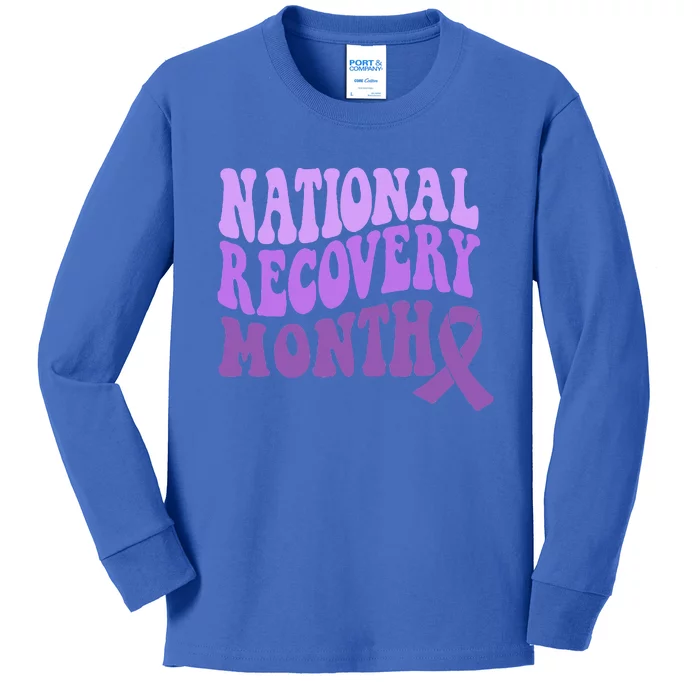 Warrior National Recovery Month Addiction Recovery Awareness Kids Long Sleeve Shirt