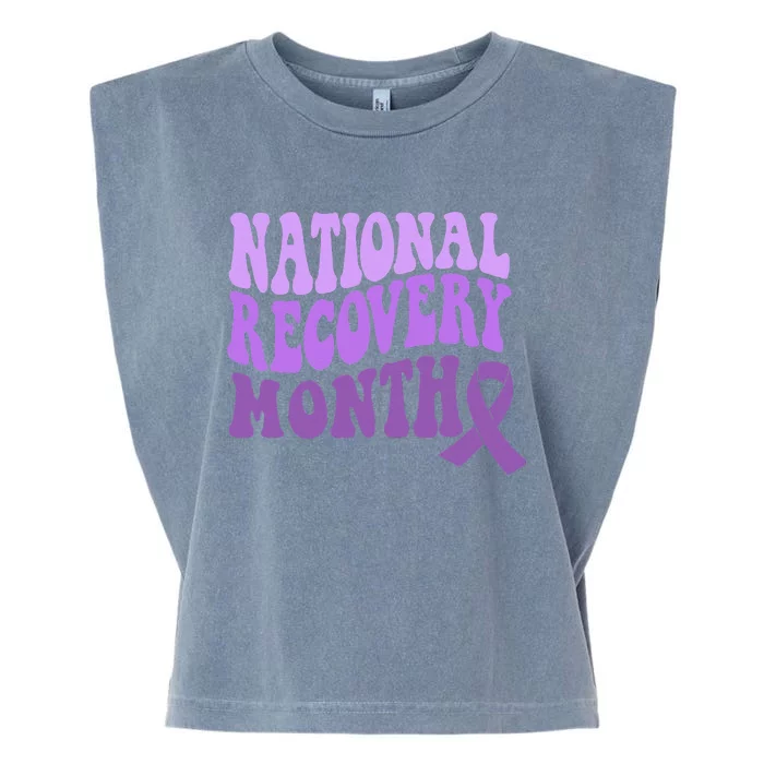 Warrior National Recovery Month Addiction Recovery Awareness Garment-Dyed Women's Muscle Tee