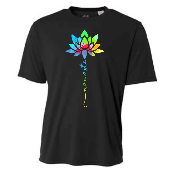 Wo Namaste Rainbow Dala Lotus Flower Meditation Yoga Gift Cooling Performance Crew T-Shirt