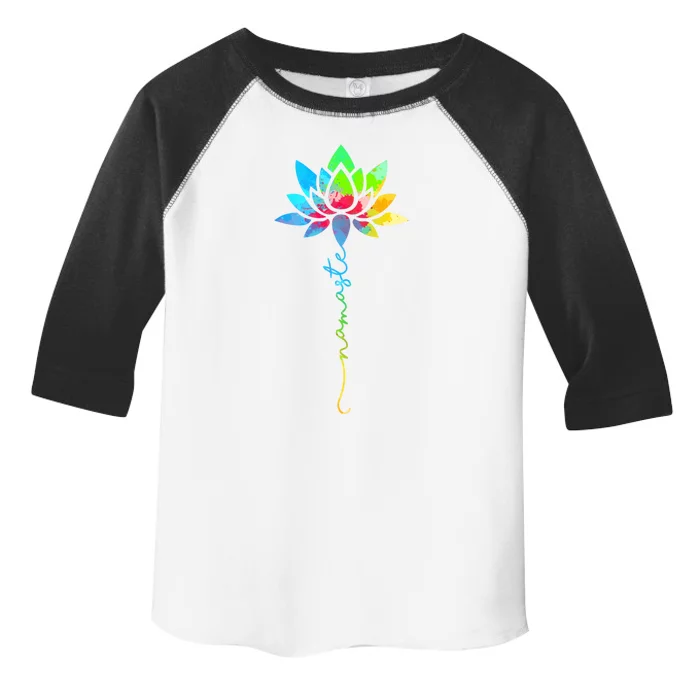 Wo Namaste Rainbow Dala Lotus Flower Meditation Yoga Gift Toddler Fine Jersey T-Shirt