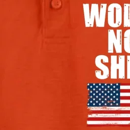 Wolves Not Sheep Distressed American USA Flag Dry Zone Grid Performance Polo