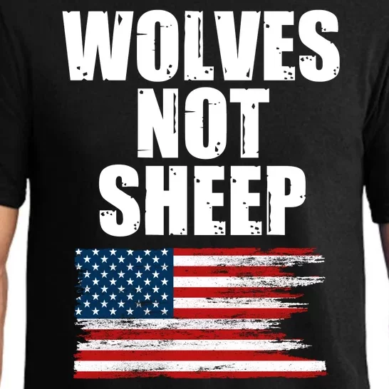 Wolves Not Sheep Distressed American USA Flag Pajama Set