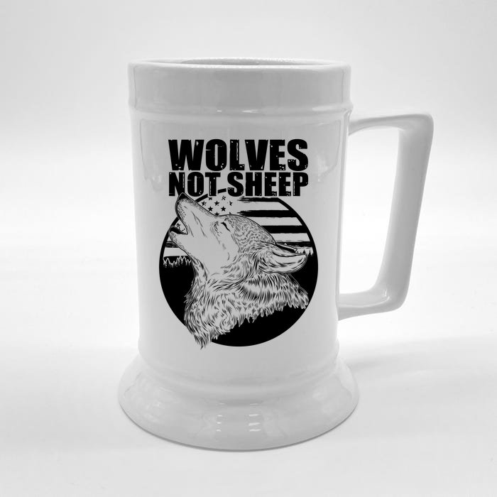 Wolves Not Sheep Front & Back Beer Stein