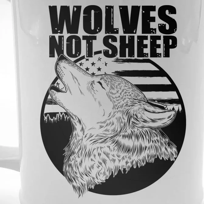 Wolves Not Sheep Front & Back Beer Stein