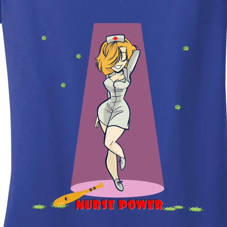 Wo Nurse Superpower Gift Women's V-Neck T-Shirt