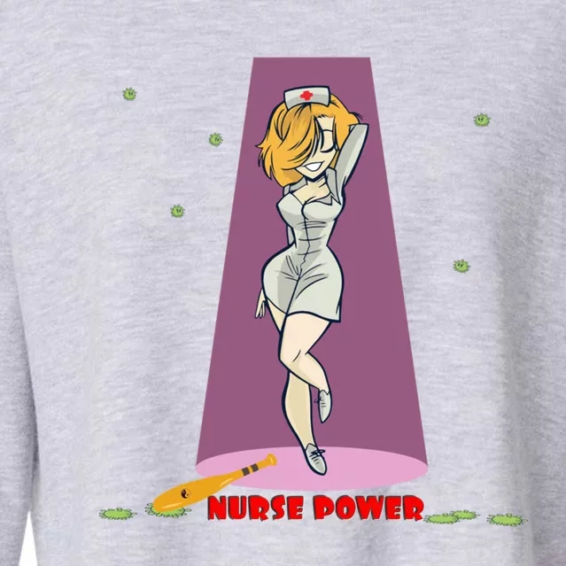 Wo Nurse Superpower Gift Cropped Pullover Crew