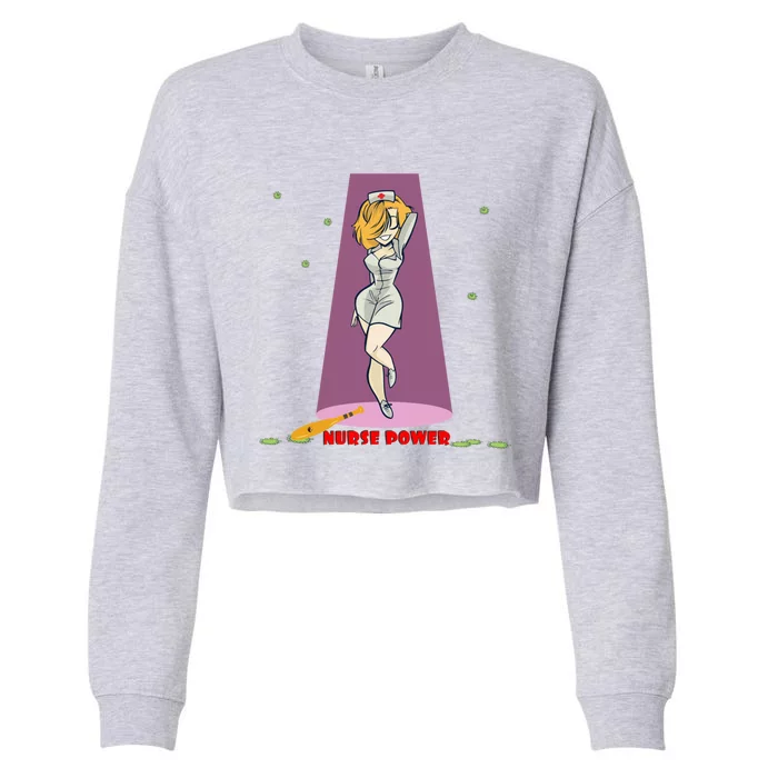 Wo Nurse Superpower Gift Cropped Pullover Crew