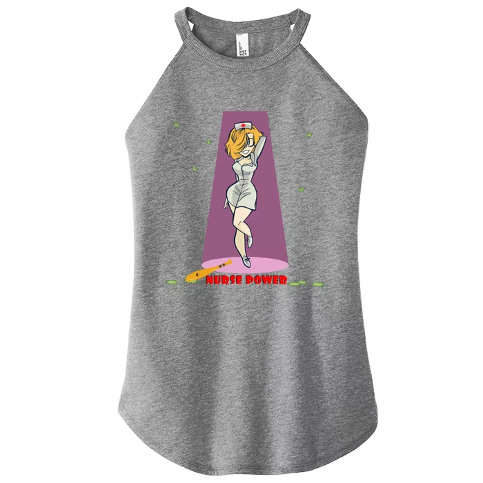 Wo Nurse Superpower Gift Women’s Perfect Tri Rocker Tank