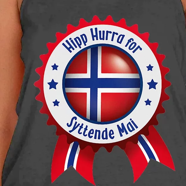 Women Norwegian Syttende Mai Celebration Women's Knotted Racerback Tank