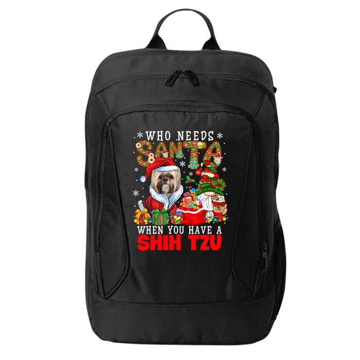 Who Needs Santa When You Have A Shih Tzu Xmas Gnomes Gift City Backpack