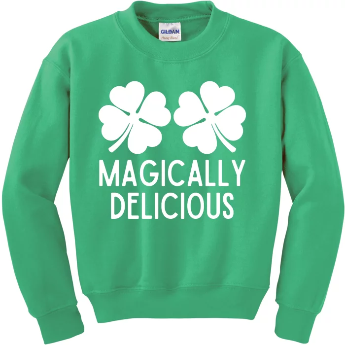 Womens Naughty Shamrocks Magically Delicious St Patricks Day Women Kids Sweatshirt