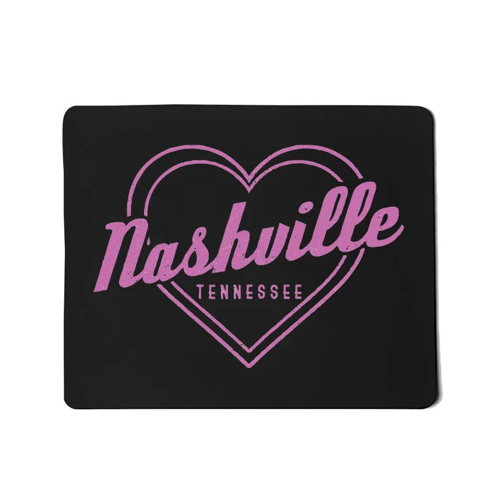 Womens Nashville Tennessee Country Music City Heart Gift Vintage Mousepad