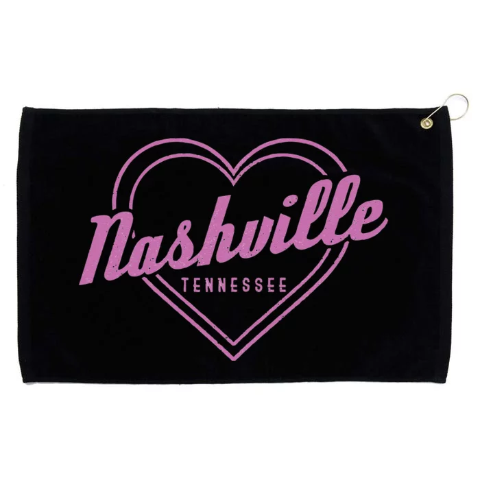 Womens Nashville Tennessee Country Music City Heart Gift Vintage Grommeted Golf Towel