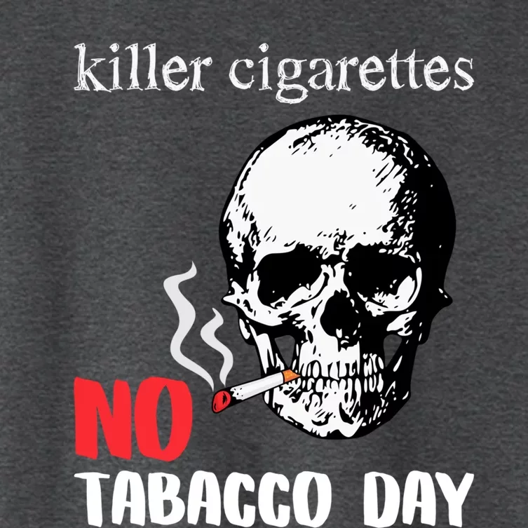 World No Tobacco Day Skull Smoking Gift Idea Gift Women's Crop Top Tee