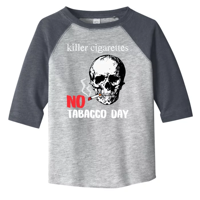 World No Tobacco Day Skull Smoking Gift Idea Gift Toddler Fine Jersey T-Shirt