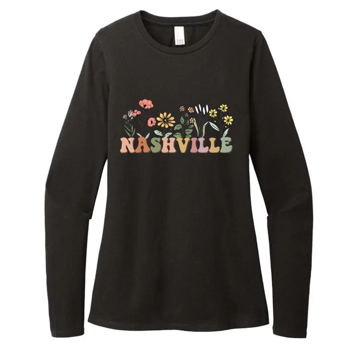 Wildflower Nashville Tennessee Country Music Retro Nash City Womens CVC Long Sleeve Shirt