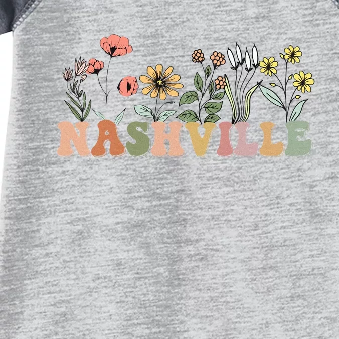 Wildflower Nashville Tennessee Country Music Retro Nash City Infant Baby Jersey Bodysuit