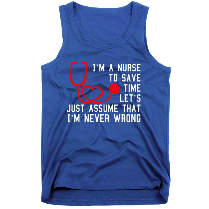 Wo Nurse To Save Time School Nurse Nursing Love Gift Tank Top