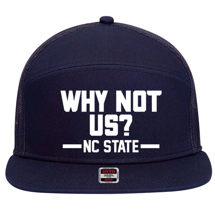 Why Not Us Nc State Sports Fan 7 Panel Mesh Trucker Snapback Hat