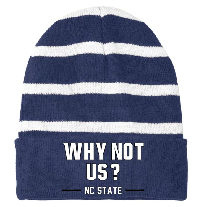 Why Not Us Nc State Striped Beanie with Solid Band