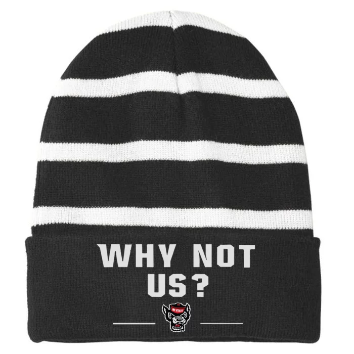 Why Not Us Nc State Nc State Acc Champions Striped Beanie with Solid Band