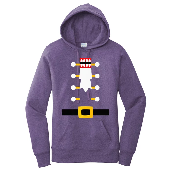 Wooden Nutcracker Uniform Holiday Pajama Dress Up Women's Pullover Hoodie