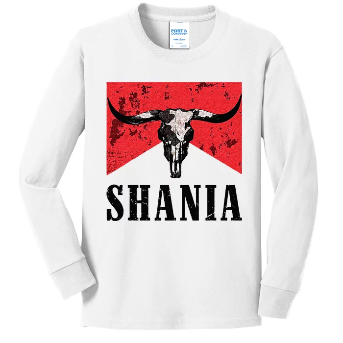 Western Name Vintage Cowboy Cowgirl Kids Long Sleeve Shirt