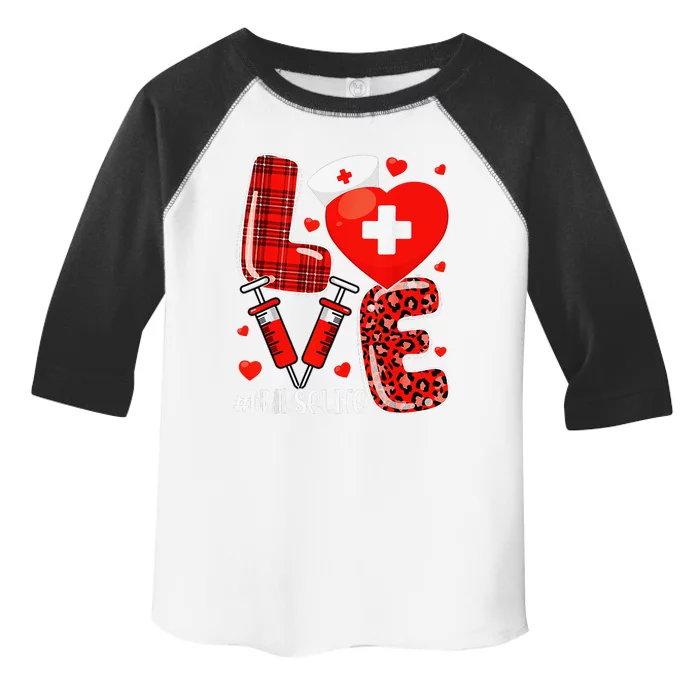 Women Nurses Valentines Day Gifts Hearts Stethoscope Cute Toddler Fine Jersey T-Shirt