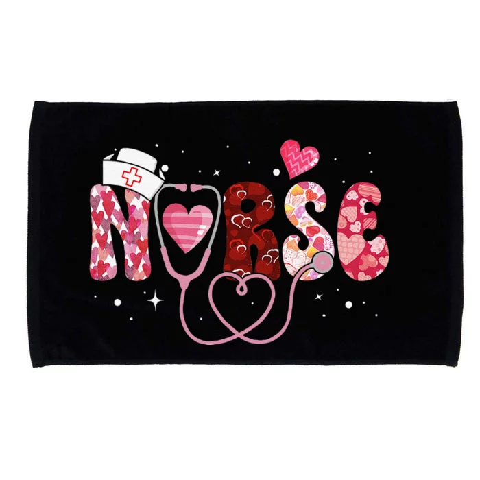 Women Nurses Valentines Day Gifts Hearts Stethoscope Gift Microfiber Hand Towel