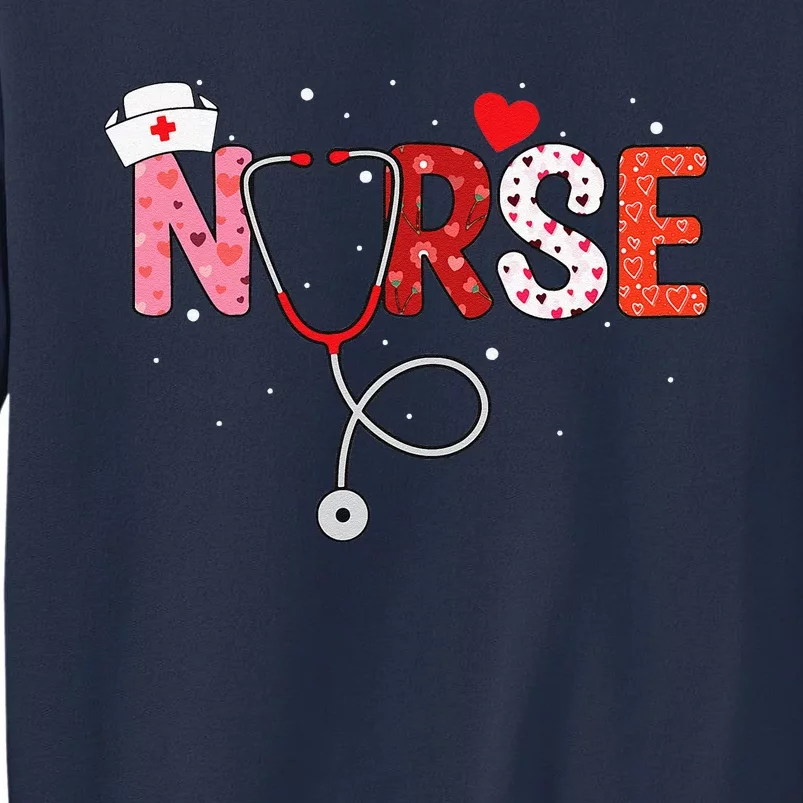 Women Nurses Valentines Day Gifts Hearts Stethoscope Sweatshirt