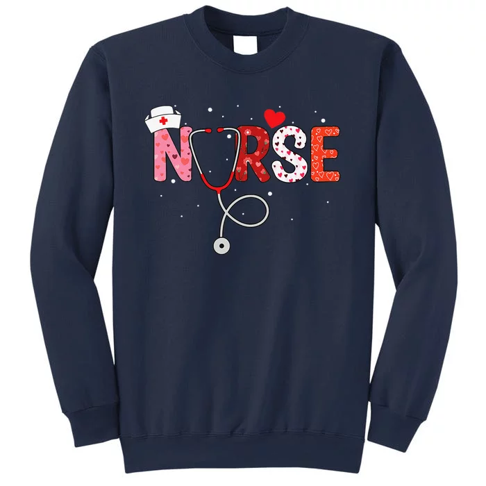 Women Nurses Valentines Day Gifts Hearts Stethoscope Sweatshirt