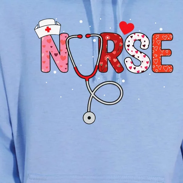 Women Nurses Valentines Day Gifts Hearts Stethoscope Unisex Surf Hoodie