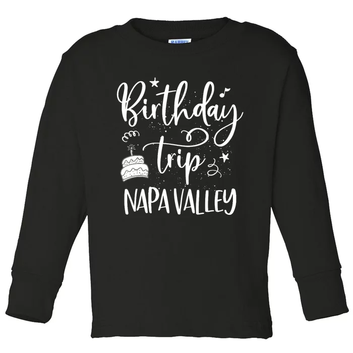 Wo Napa Valley Birthday Trip, Birthday Party Outfit, Girl Trip V-Neck Toddler Long Sleeve Shirt